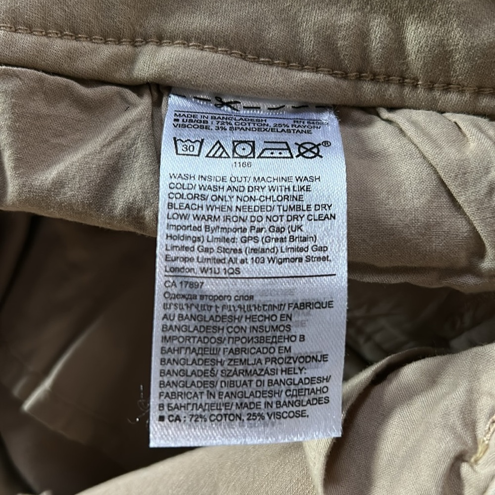 Women’s Banana Republic Tan 4-Short Side and Back Pockets Chino Stretch Pants - Picture 5 of 11